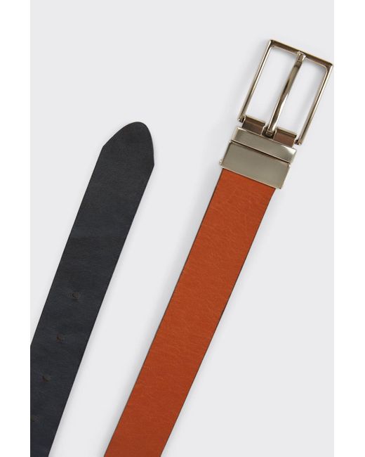 Burton Orange Tan Leather Reversible Belt for men