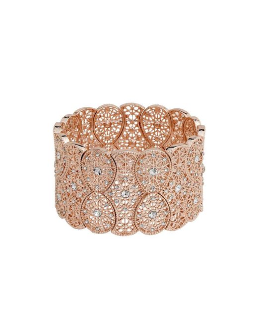 Mood Pink Rose Gold Filigree Statement Cuff Bracelet