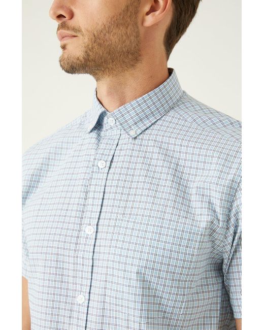 MAINE Blue Multi Graph Check Shirt for men