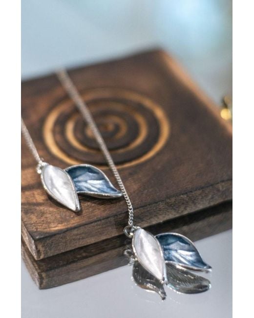 The Colourful Aura Brown Elegant Grey White Long Leaf Drop Tassel Chain Marble Texture Earrings