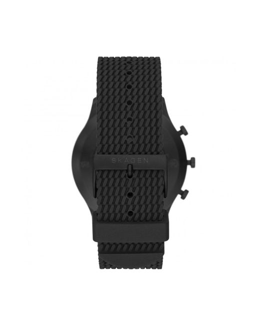 Skagen Black Hybrid Hr 42 Stainless Steel Digital Quartz Wear Os Watch - Skt3001 for men