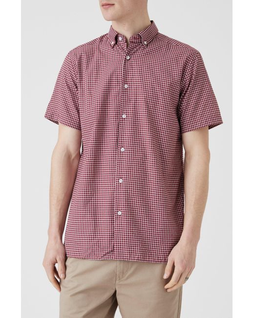 MAINE Pink Pin Twill Check Shirt for men
