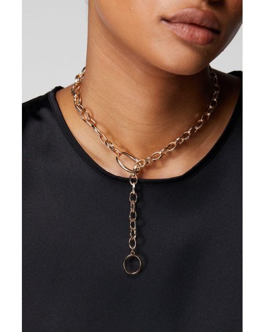 Nasty Gal Black Twist Link Chain Necklace
