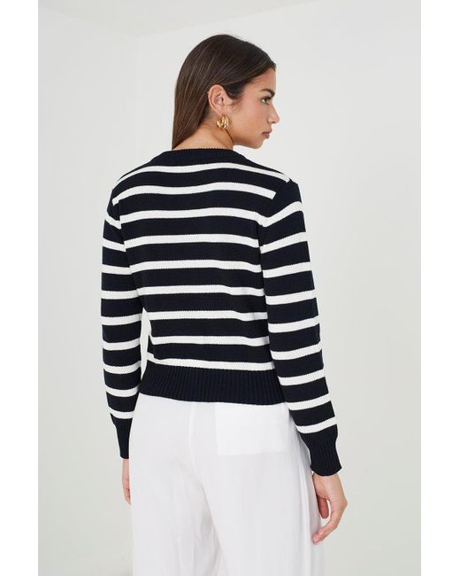 Brave Soul Blue 'durham' Striped Knitted Cardigan