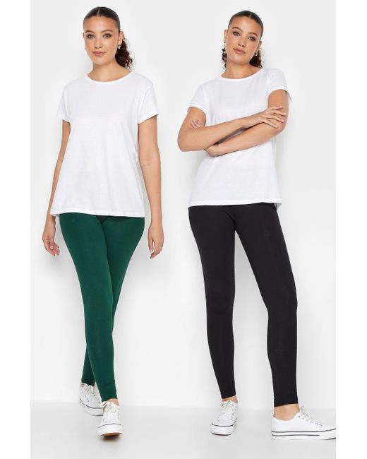 Long Tall Sally White Tall 2 Pack Stretch Cotton Leggings