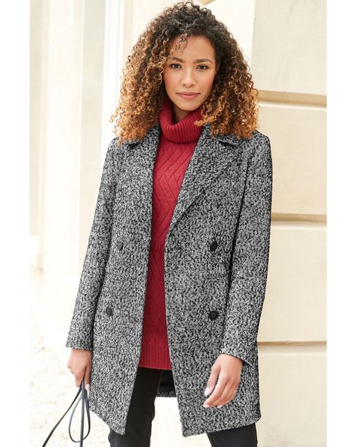 Cotton Traders Black Double-breasted Coat