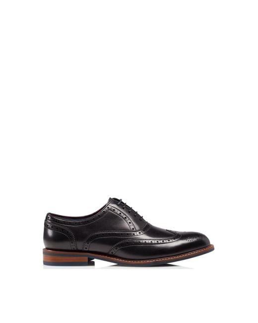 Dune Black Wide Fit 'pollodium' Leather Brogues for men
