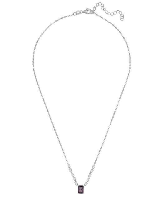 Latelita London Metallic Claudia Gemstone Pendant Necklace Silver Lilac Amethyst