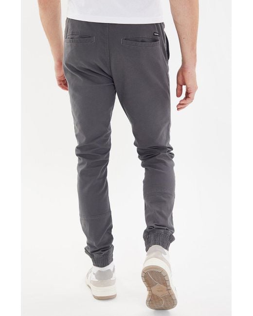 Threadbare Gray 'croft' Slim Fit Cuffed Casual Trousers for men