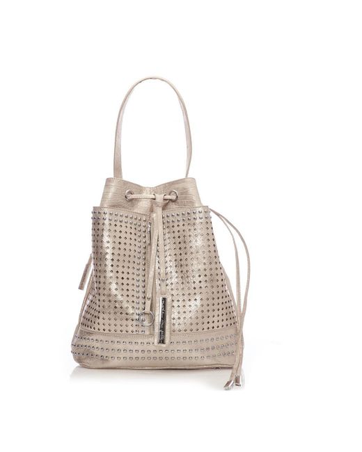Moda In Pelle Natural 'libbybag' Patent Mocc Croc Shoulder Bag