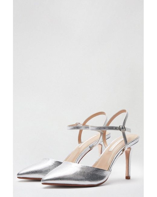 Dorothy Perkins Metallic Wide Fit Showcase Silver Court