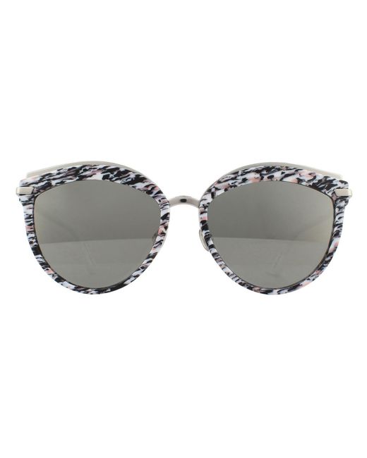 Dior Gray Cat Eye White Pink Green Red Grey Silver Mirror Sunglasses