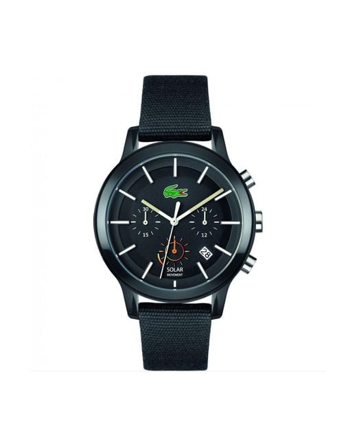 Lacoste Black L.12.12 Solar Stainless Steel Fashion Analogue Solar Watch - 2011115 for men