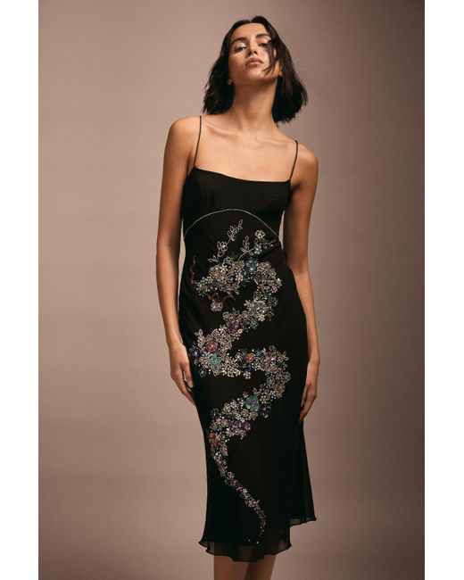 Coast Black Julie Kuyath Embellished Dragon Corset Slip Dress