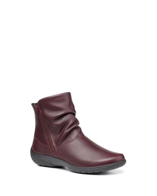 Hotter Purple Wide Fit 'whisper' Ankle Boots