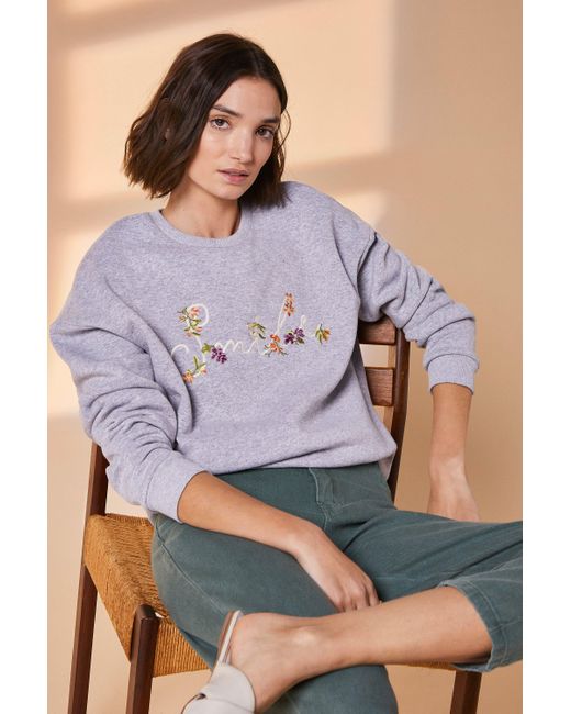 Oasis Multicolor Smile Embroidered Sweatshirt