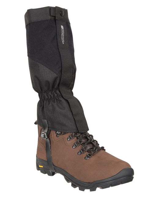 Mountain Warehouse Black Highland Gaiters Waterproof Full Zip Hook & Loop Studs Boots for men