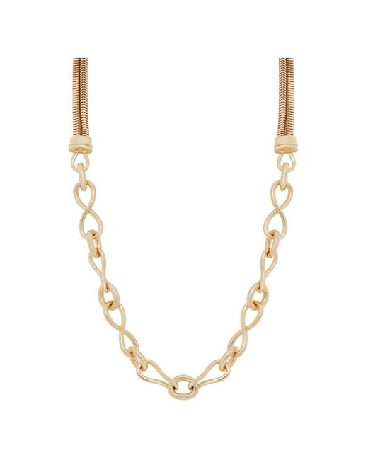 Mood Metallic Gold Polished Infinity Snake Chain Necklace