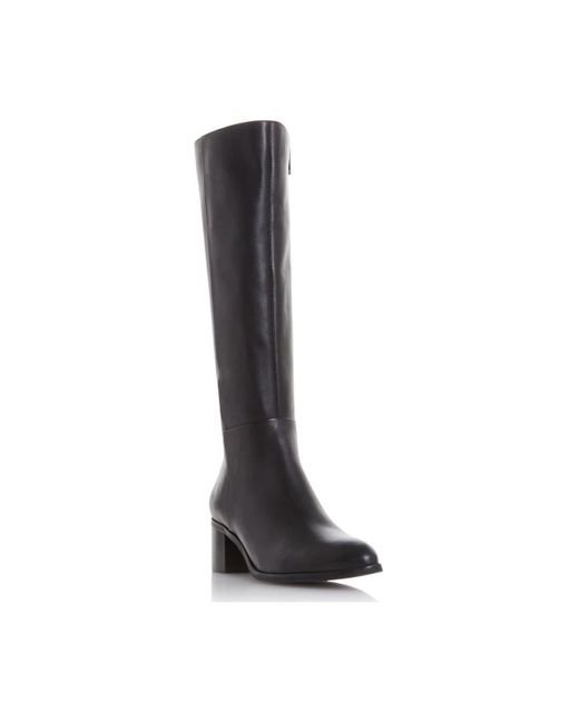 Dune Black 'truth' Leather Knee High Boots
