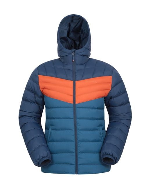 Mountain Warehouse Blue Seasons Padded Jacket Colour Block Lightweight Warm Coat for men