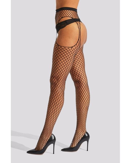Ann Summers Large Fishnet Crotchless Tights in Black