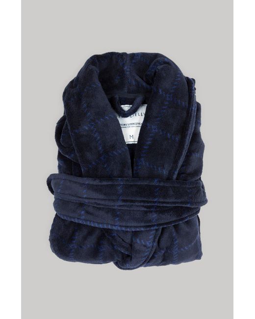 Steel & Jelly Navy And Blue Hashed Check Dressing Gown for Men Lyst UK
