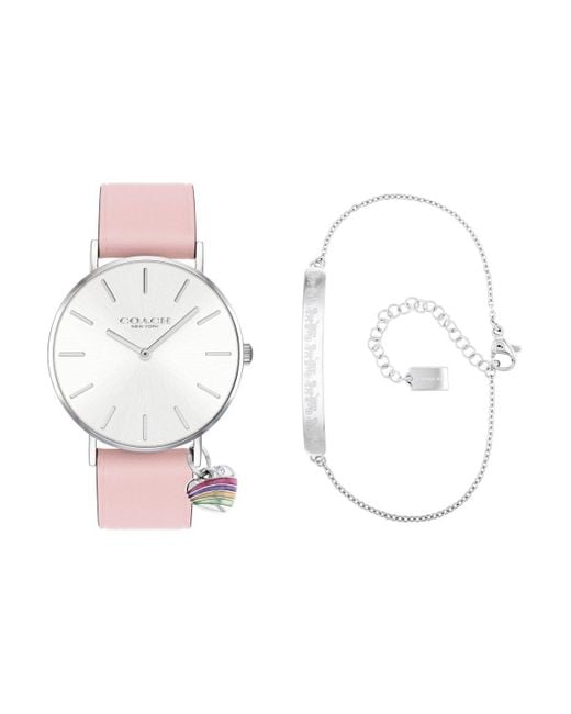 COACH White Gift Set Stainless Steel Fashion Analogue Quartz Watch - 14000074