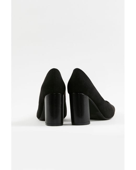Wallis Wide Fit Black Block Heel Shoes