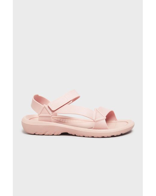 Yours Pink Extra Wide Fit Velcro Strap Sandals
