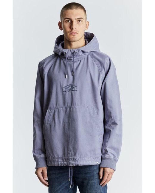 Umbro Blue Pretty Green Hooded Drill Top for men