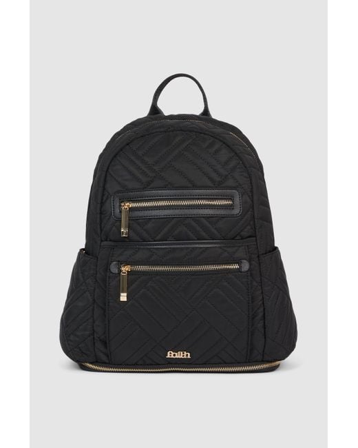 Faith Black Barbados Quilted Backpack