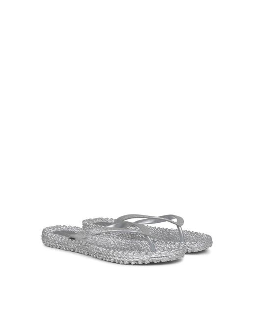 Ilse Jacobsen Gray Cheerful Flip Flop With Glitter Silver
