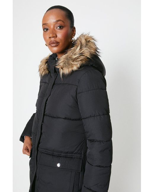 PRINCIPLES Black Extra Warm Longline Puffer Jacket