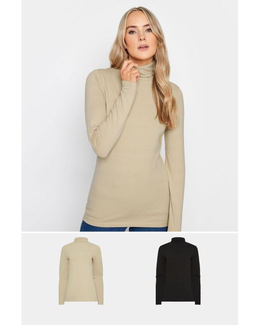 Long Tall Sally Natural Tall 2 Pack Roll Neck Tops