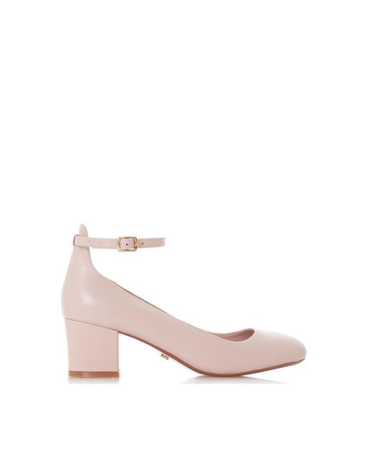 Dune Pink 'allie' Leather Court Shoes