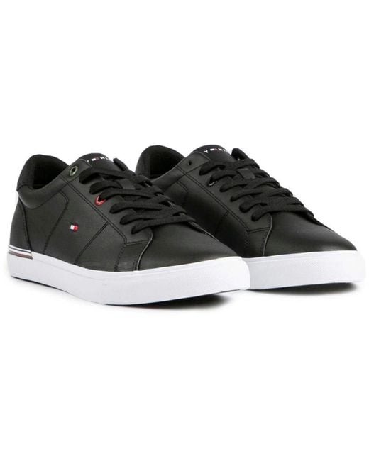 Tommy Hilfiger Black Corporate Leather Trainers for men