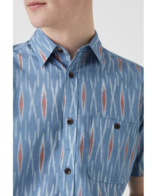 Mantaray Blue Ocean Stripe Print Shirt for men