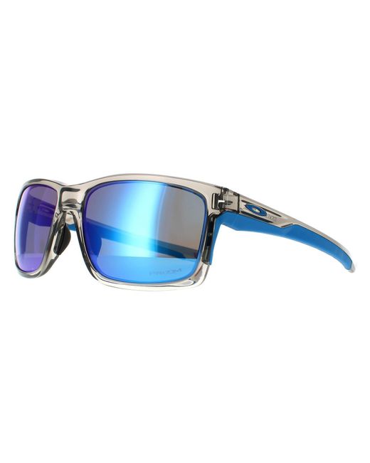 Oakley Blue Rectangle Grey Ink Sapphire Prizm Sunglasses for men