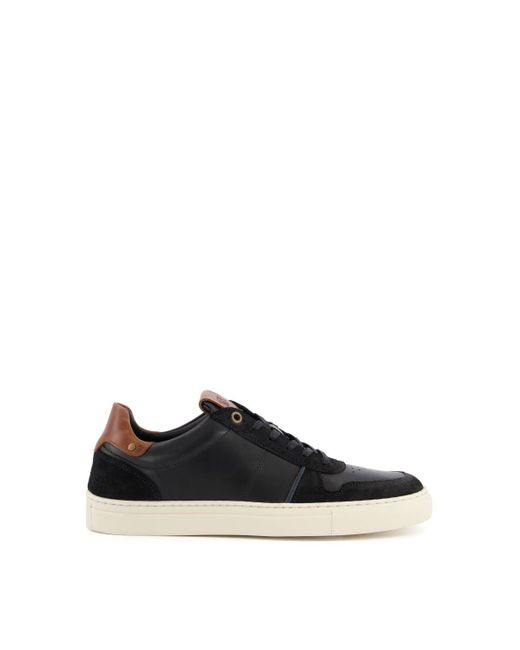 Dune Black 'tundra' Leather Trainers for men