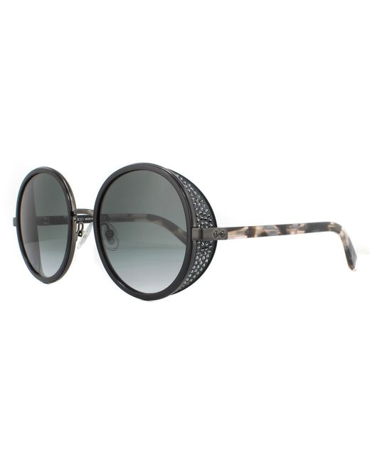 Jimmy Choo Brown Round Black Dark Grey Gradient Sunglasses