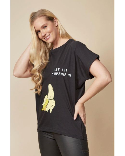 Hoxton Gal Black Oversized Banana T-shirt