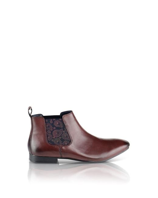Silver Street London Purple Carnaby Leather Formal Smart Chelsea Boots for men