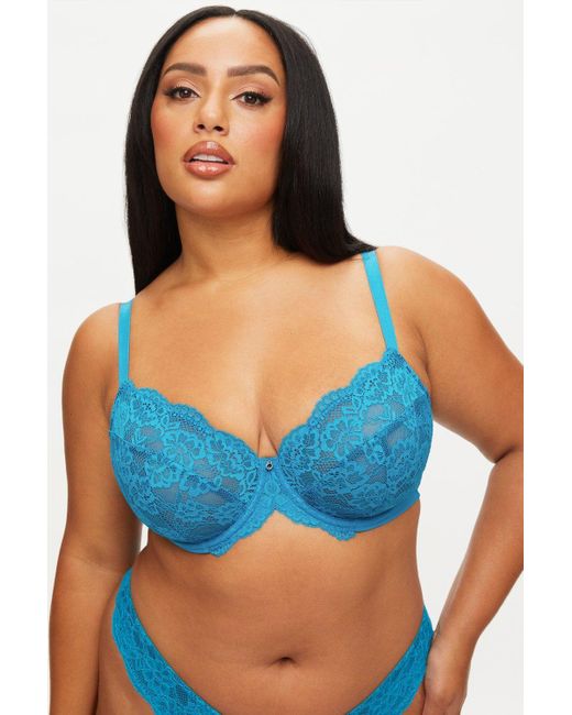 Ann Summers Blue Sexy Lace Planet Fuller Bust Non Padded Plunge Bra