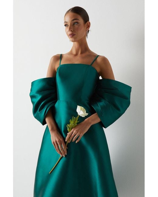 Coast Green Detachable Shrug Bandeau Full Skirt Midaxi Bridesmaids Dress