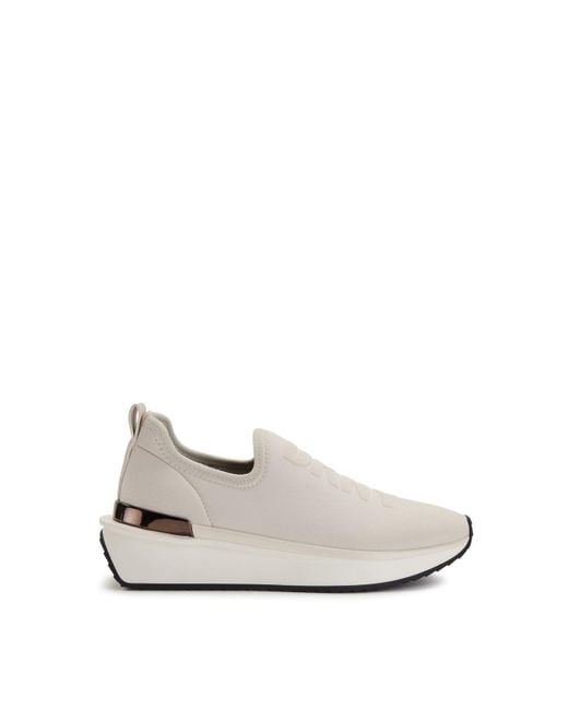 DKNY White Alona Slip On Sneaker Beige