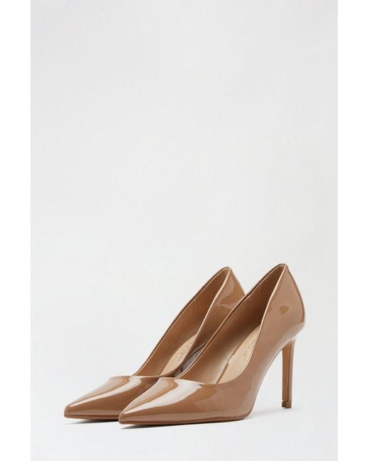 Dorothy Perkins Brown Wide Fit Camel Dash Pointed Court Shoe