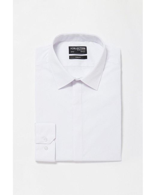DEBENHAMS White Easy Iron Long Sleeve Slim Fit Shirt for men