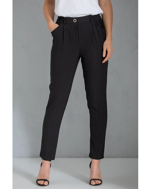 Klass Gray Embellished Button Tapered Trousers