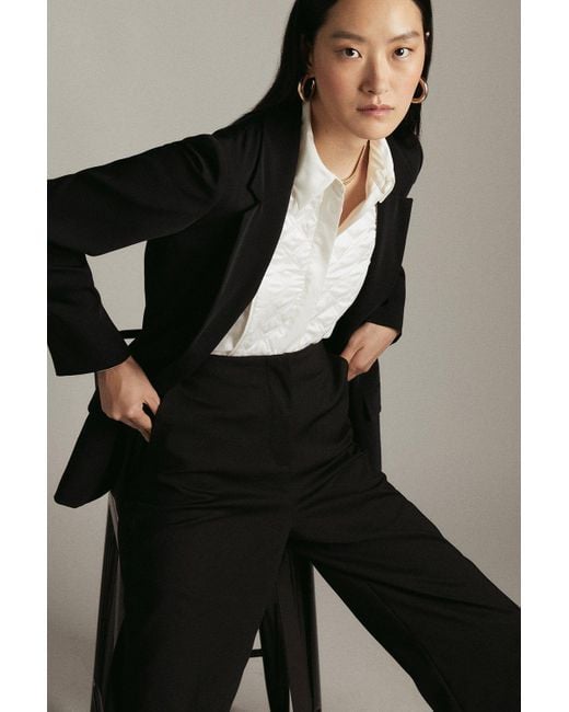 Karen Millen Black Petite Soft Tailored Relaxed Blazer
