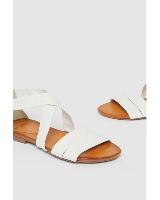 PRINCIPLES White Polly Leather Footbed Sandal